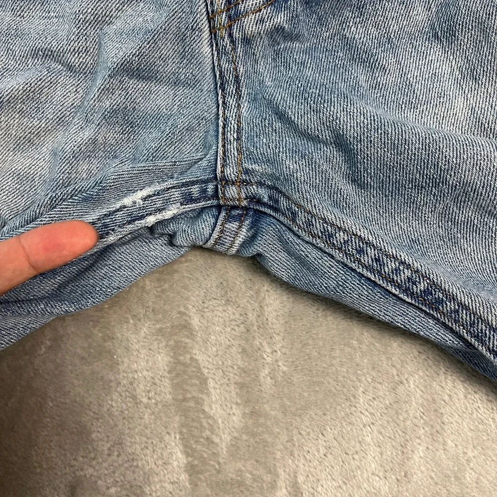 Hollister Y2K Light Wash Blue Denim Jeans Mens 38x34 Faded Casual Denim Worn